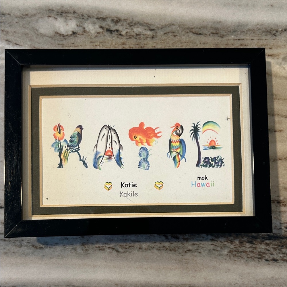 Hawaii Themed Framed Art name “KATIE”